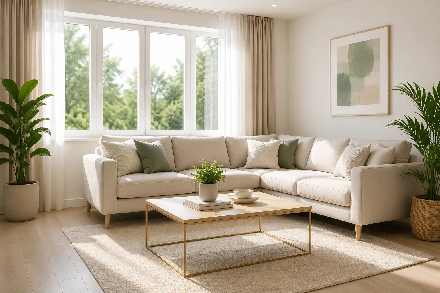 Freshly cleaned living room
