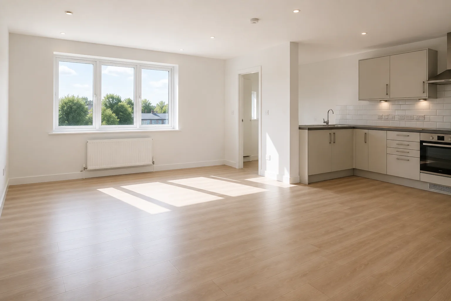 Empty apartment after end-of-tenancy cleaning